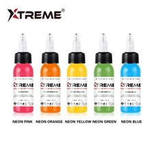XTREME 5 COLOR NEON SET 0.5oz Pigment Tattoo Ink Made in USA