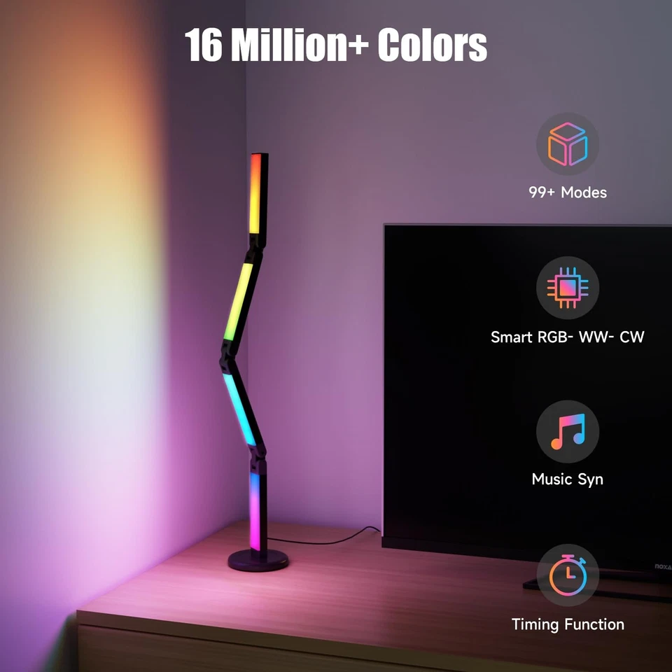 Lámpara de Escritorio Led con Iluminación Atmosférica, Lámpara de Escritorio LED Inteligente RGB-Sincronización de Música y... Foto 3 de 4