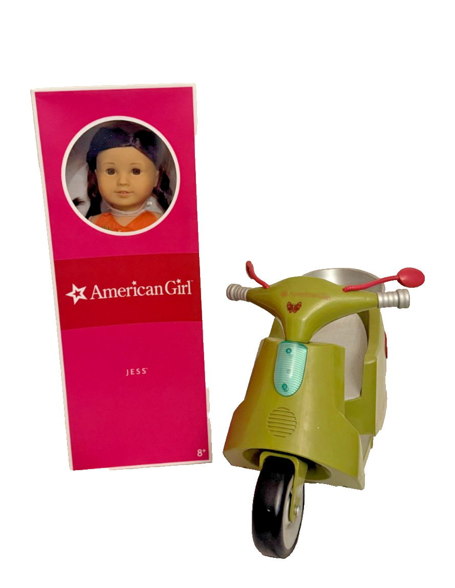 NEW American Girl 18 Vintage 2006 American Girl of the Year Jess Motorbike and helmet display picture 1
