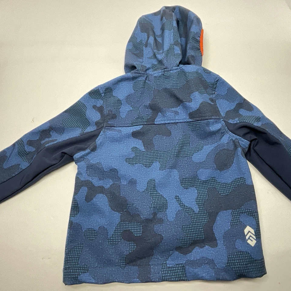 Chaqueta softshell con capucha Free Country para niño talla pequeña 4 naranja/azul juvenil Foto 3 de 4