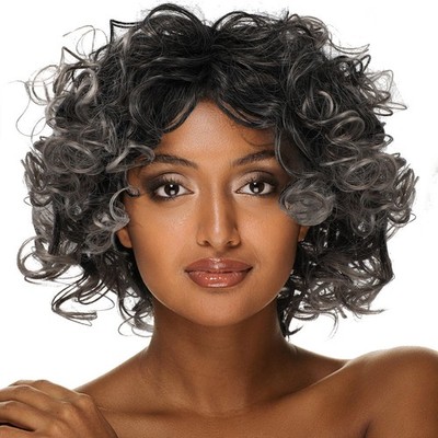  2 stücke Neue Chic Afro Kinky Curly Women Perücken Natürliche Haarlinie Schwarz