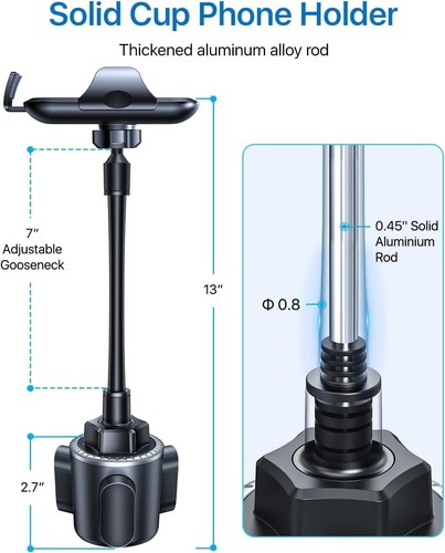 Mise à niveau 2025 : Support téléphone tasse de qualité militaire avec col de cygne réglable à 360° - Photo 5 sur 10