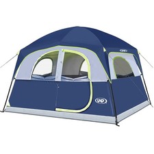 6 Person Waterproof Camping Tent Easy Setup Double Layer Family Tent 10x9  Blue