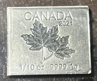 1/10 Oz .999 Canadian Maple Silver Bar