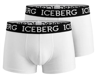 Iceberg Boxershorts 2er Pack L Baumwolle Unterhose Herren Weiß - Bild 1 von 4