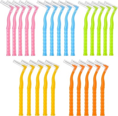 iCovalescent Pack of 50 Interdental Brushes, Angle Interdental Brushes Mixed,