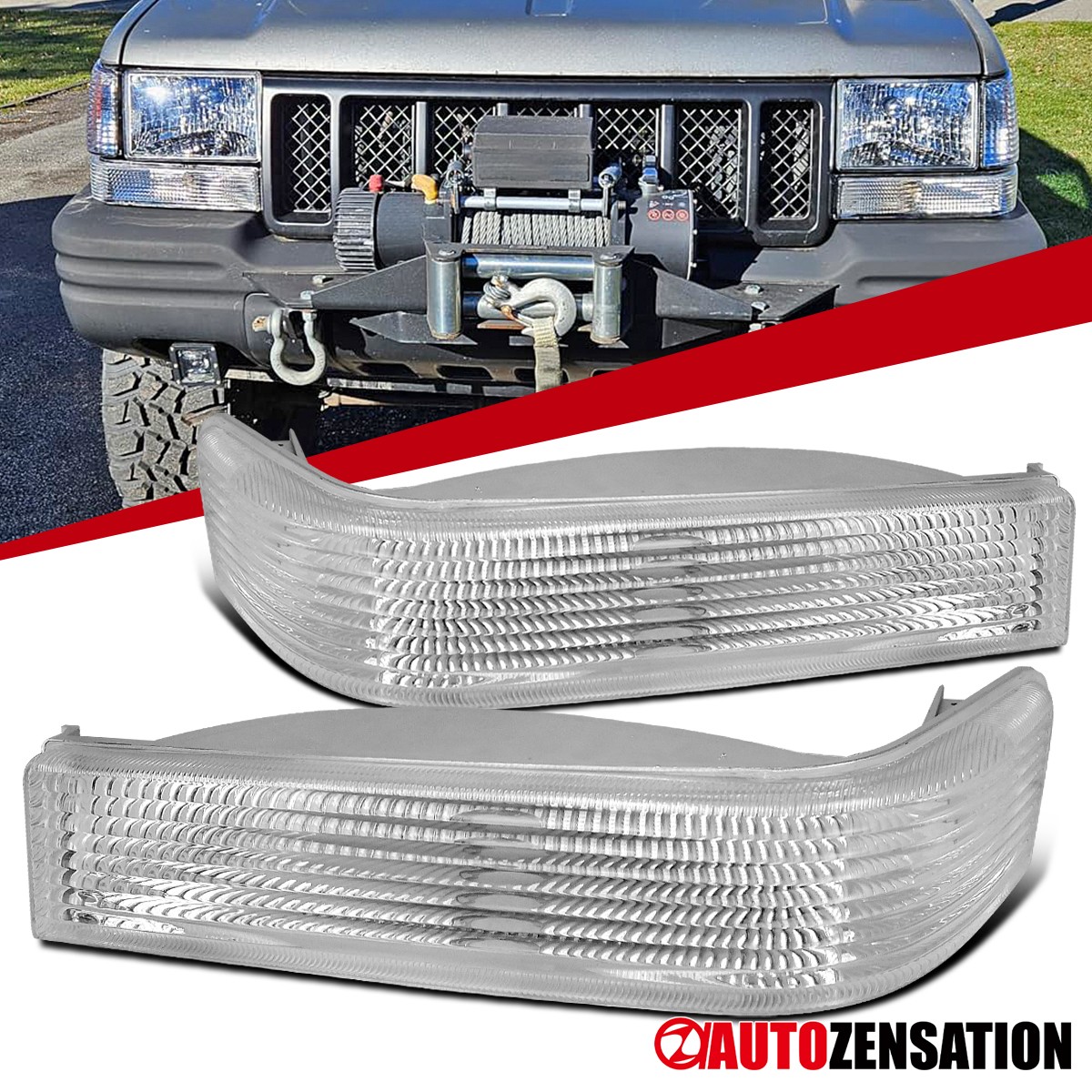 Fit 1993-1996 Jeep Grand Cherokee Bumper Lights Parking Turn
