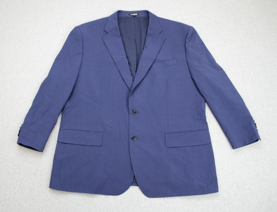 Blazer Express Hombre 48R Azul Mezcla Lana Elastizado 2 Botones Calce Ajustado Foto 2 de 4