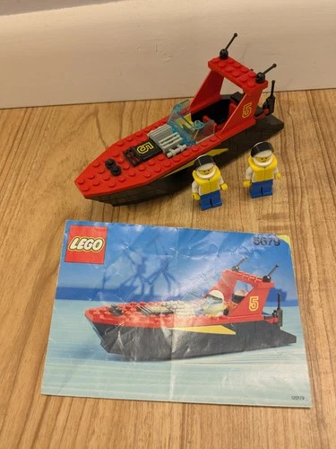 Vintage LEGO Classic Town Harbor: 6679 Dark Shark Boat - 100% Complete w/Manual