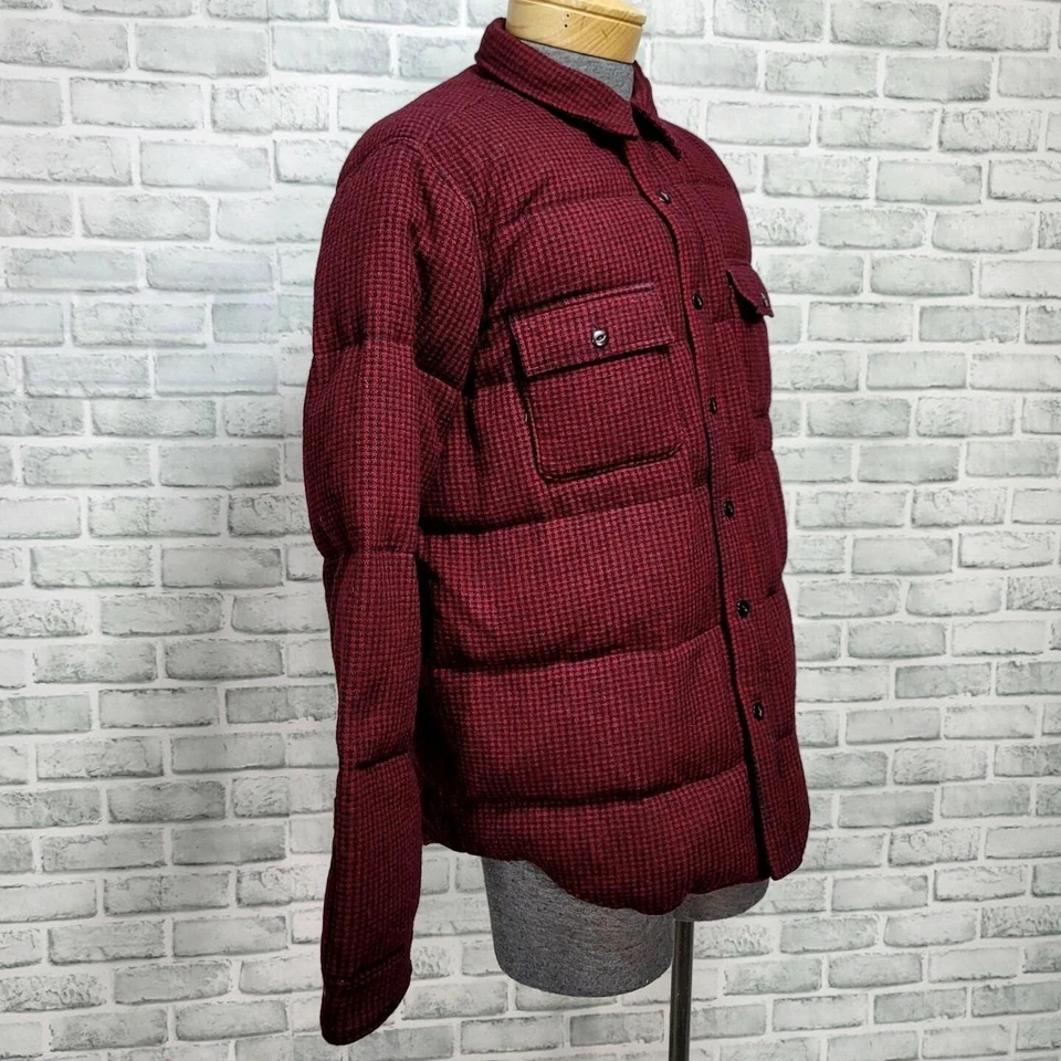 Ralph Lauren Rugby Outfitters Hombres L Abajo Puffer Camisa Chaqueta Rojo Pata de Gallo Foto 4 de 4