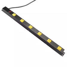 6-Outlet Metal Spaced Power Strip with 3 Ft. Cord