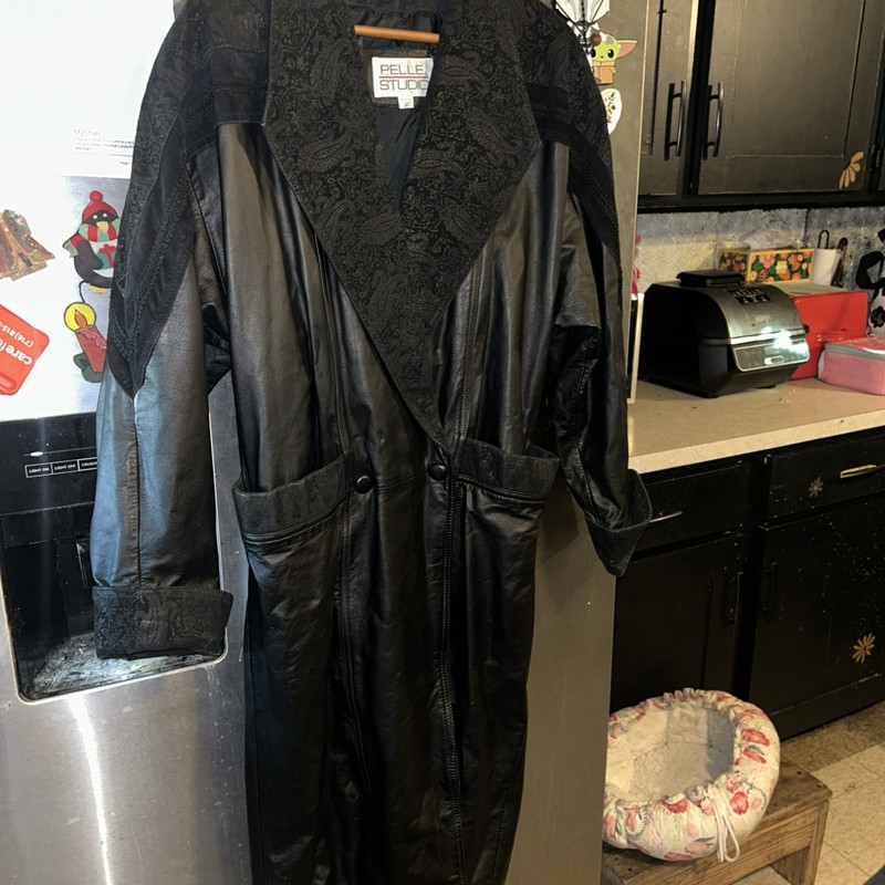 Vintage Womens Leather Trench Coat