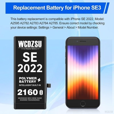 Battery Replacement for iPhone SE 3rd Generation 2160mAh High
