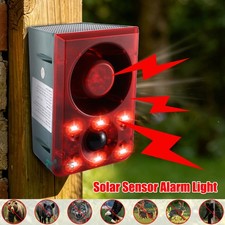 Solar Outdoor Motion Sensor Alarm-Dog Barking  Gunshot Sound, Support Recording