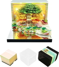 3D Art Calendar Memo Pad 2026, Creative Time Piece Calendar Flower Sea and Tree