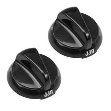 For GE For Hotpoint Range Stove Oven 2PCS Thermostat Control Knob Replace Black
