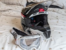 Casco XL Leatt 2024 Moto 7.5 V24 Nero Bianco MX Motocross Enduro DH 