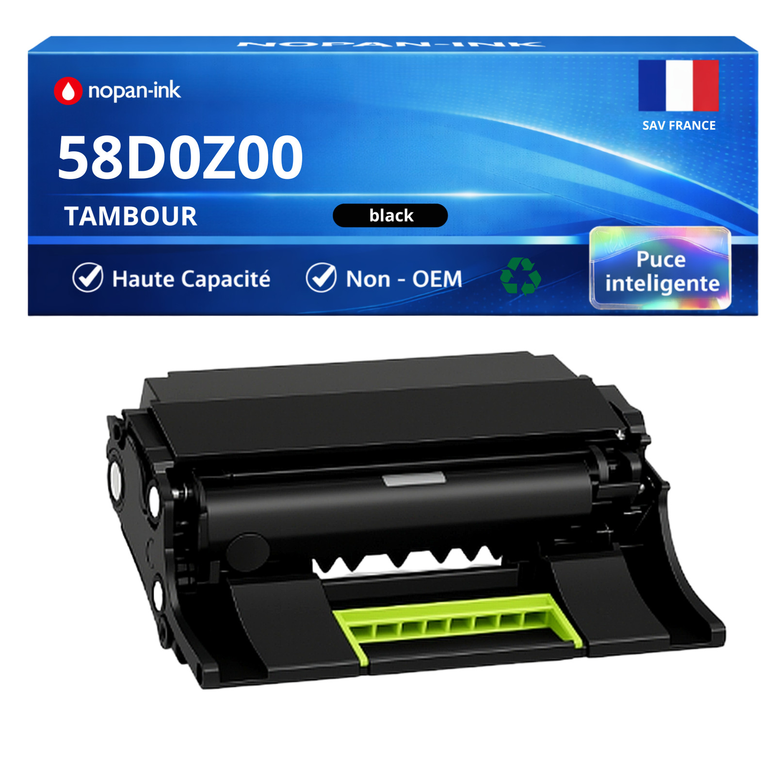 Tambour compatible Lexmark 58D0Z00 Noir pour imprimante laser de bureau