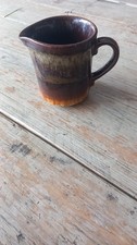 Vintage Ashdale Pottery Brown & Green Drip Glaze Milk Jug 9.5cm C 1970s England