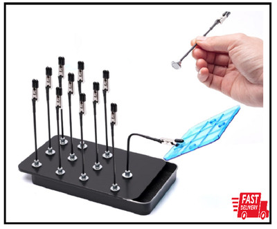 Model Painting Stand Base Holder and 12PCS Magnetic Bendable Alligator Clip Stic