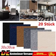 20Stk Modern Teppichfliesen 30x30cm Selbstklebend Bodenbeläge Teppichboden Flur