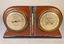 Swift Anderson Desk Weather Station Mahogany Barometer Hygrometer Thermometer