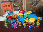 Vintage Lot with Sesame Street House Accessories & 17 Figures