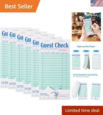 Quality Tear-Free Guest Check Books   300 Durable Tickets for Professionals