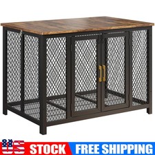 48 Inch Large Dog Crate Furniture w/ Top Access Door, Heavy Duty Wooden Pet Cage