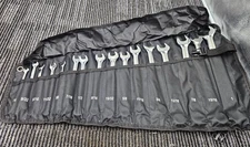 ROCHOOF 16pcs Metric Wrench Chromium-molybdenum Mechanical Steel Rolling Pouch