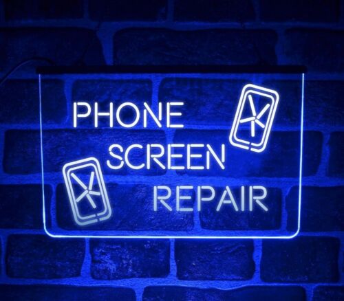Screen Repair Neon LED Light Up Sign Hanging Display For Computer or Phone Shop - Picture 1 of 14