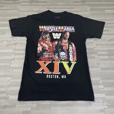 WWE Wrestlemania XIV Shawn Michaels Stone Cold Steve Austin T-Shirt Mens Small