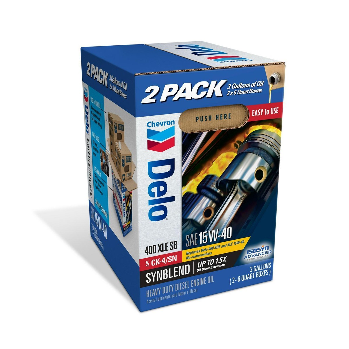 DELO XLE SB Synthetic Blend Diesel Motor Oil SAE 15W-40 3 Gallon