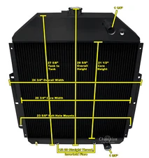 AR Champion 3 Row Black Finish Radiator for 1948 - 1952 Ford F1 LS Swap