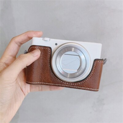 Elegant Camera Protective Base Half Camera Case for ZV1 From Soft PU Leather