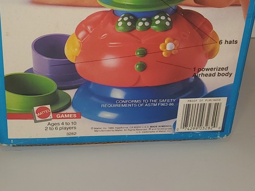 Juego de acción Mattel Airhead 1986 vintage caja original 100 % completo en excelente estado - Imagen 16 de 19