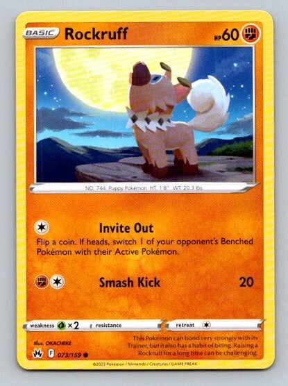 2023 Pokemon Card Crown Zenith Rockruff 73/159
