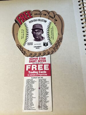 - 1977 Pepsi-Cola Baseball Pop Bottle Insert George Foster Cincinnati Reds ￼