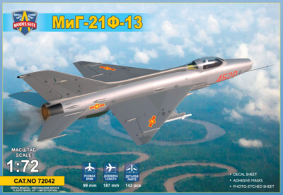 MiG-21F-13 Supersonic Jet Fighter (Plastic model kit) 1/72 Modelsvit 72042 