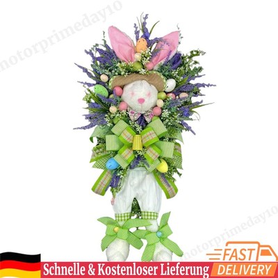 Easter Lavender Egg Bunny Wreaths Colourful Eggs Bunny Garland for Outdoor Use