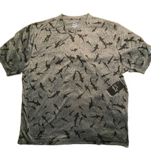 NWT Black Tip Mens Gray Polyester Reef Shark Graphic T-Shirt    XXL         A128