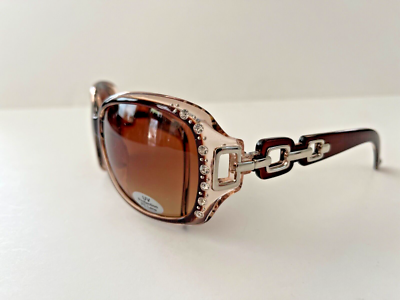 Womens Rhinestones Square Wrap Bling Fashion Sunglasses With  display picture 2