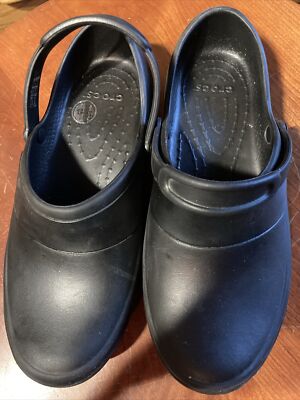 Crocs Women's Mercy Slip Resistant Work Clogs, Black, W7