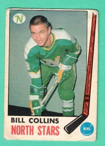 (1) BILL COLLINS  1969-70 O-PEE-CHEE # 126 NORTH STARS ROOKIE CREASED (H7189)