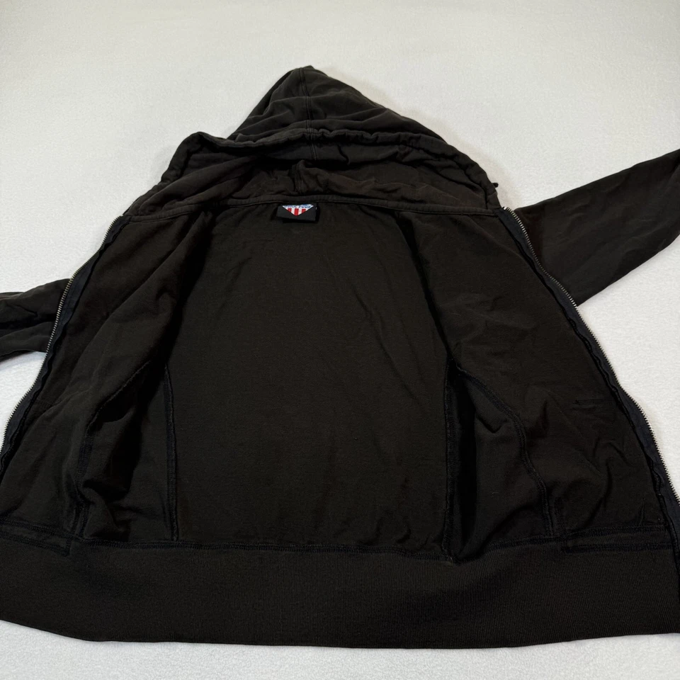 Sudadera con Capucha Comida Chatarra Para Mujer XS Negra Cremallera Live Love Life Gráfico Envejecido Retro Foto 3 de 4