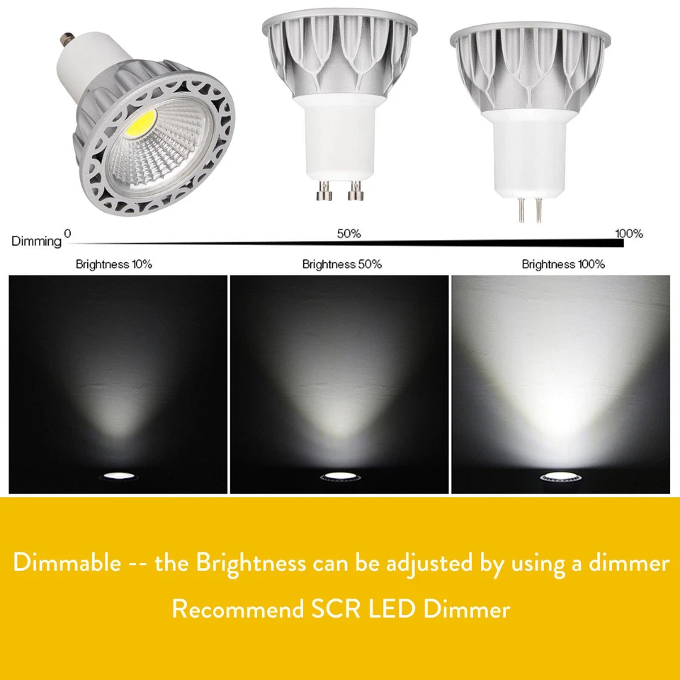Hot LED COB Spotlight Bulb Dimmable 10W GU10 MR16 E27 GU5.3 110V 220V 12V Lamp - Image 4 of 4