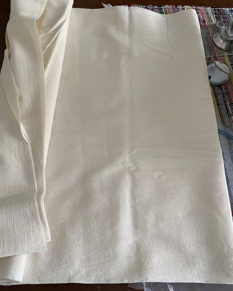 Unbleached Cotton Muslin Fabric Quilting Crafts Drapery 3.5 Yards X 56” - Image 3 of 3