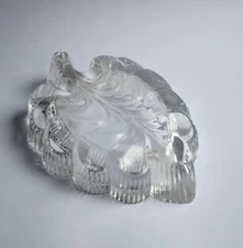 FRENCH CRYSTAL ASTRAY FIG LEAF ART OF WINE 60's