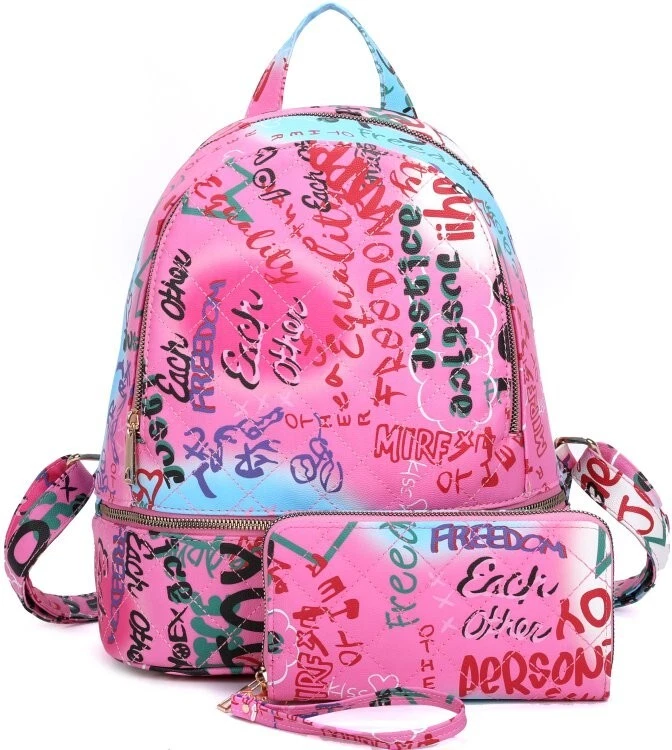 School backpack, Marshmallow, Neon Pink, 43 x 33 x 16 cm ᐉ — mbgtoys.com