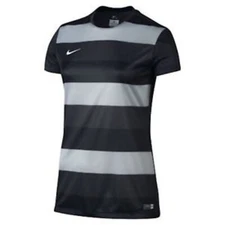 NIKE 588493 010 Dri-Fit SOCCER REFEREE Top BLACK GREY STRIPES Size SMALL    S1E1